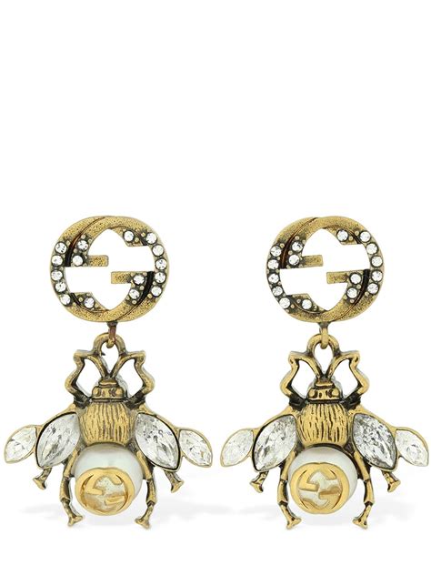 gucci bumble bee earrings|gucci amethyst earrings.